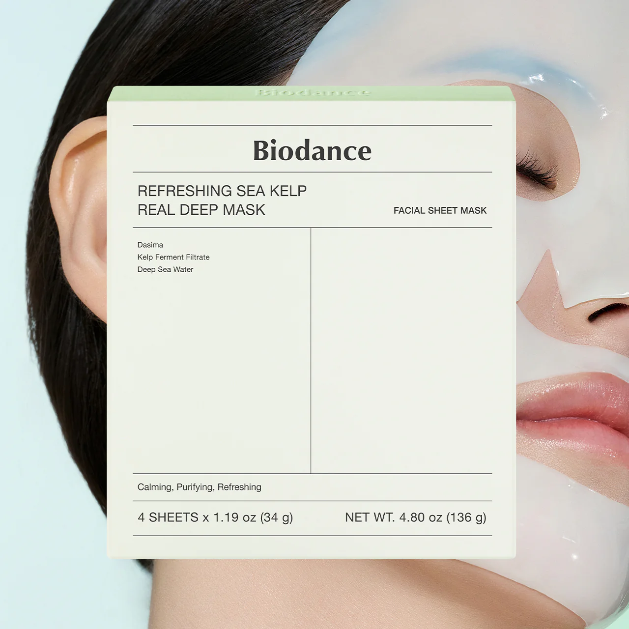 Biodance Erfrischende Tiefenmaske mit Seetang, 4er-Set